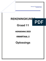 Rekeningkunde Graad 11 Hersieningsmateriaal Antwoorde Kwartaal 2 - 2023