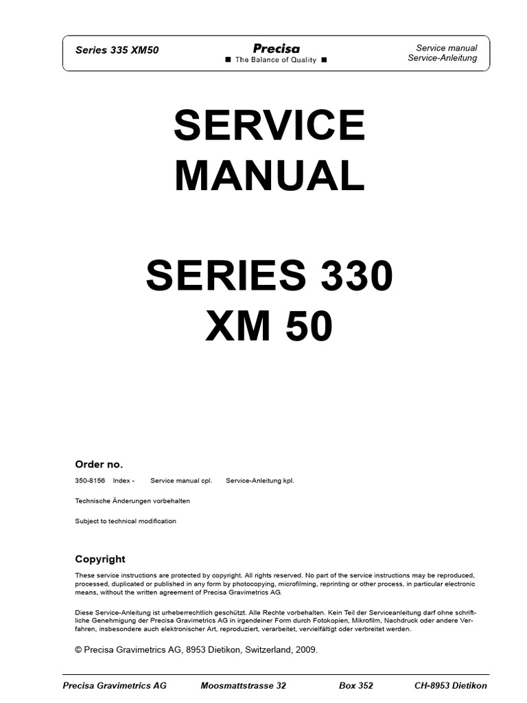 Service Manual 330 XM50 | PDF