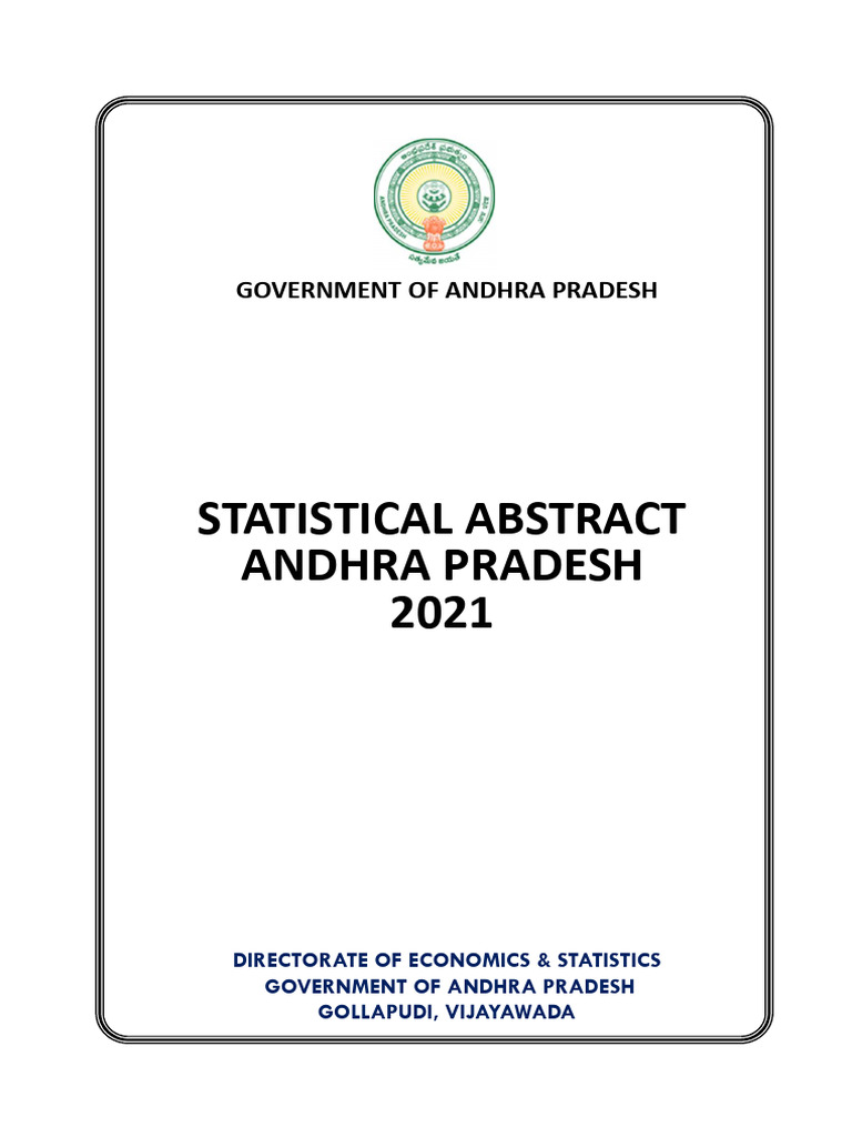 Andhra Pradesh Statistical Abstract 2021 | PDF | Gross Domestic Product ...
