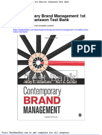 Dwnload Full Contemporary Brand Management 1st Edition Johansson Test Bank PDF
