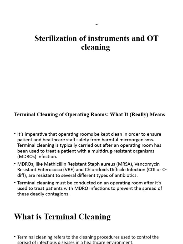 C.5 Sterilization of Instrument and OT Cleaning PDF