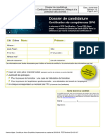 Dossier de Candidature: Certification de Compétences DPO