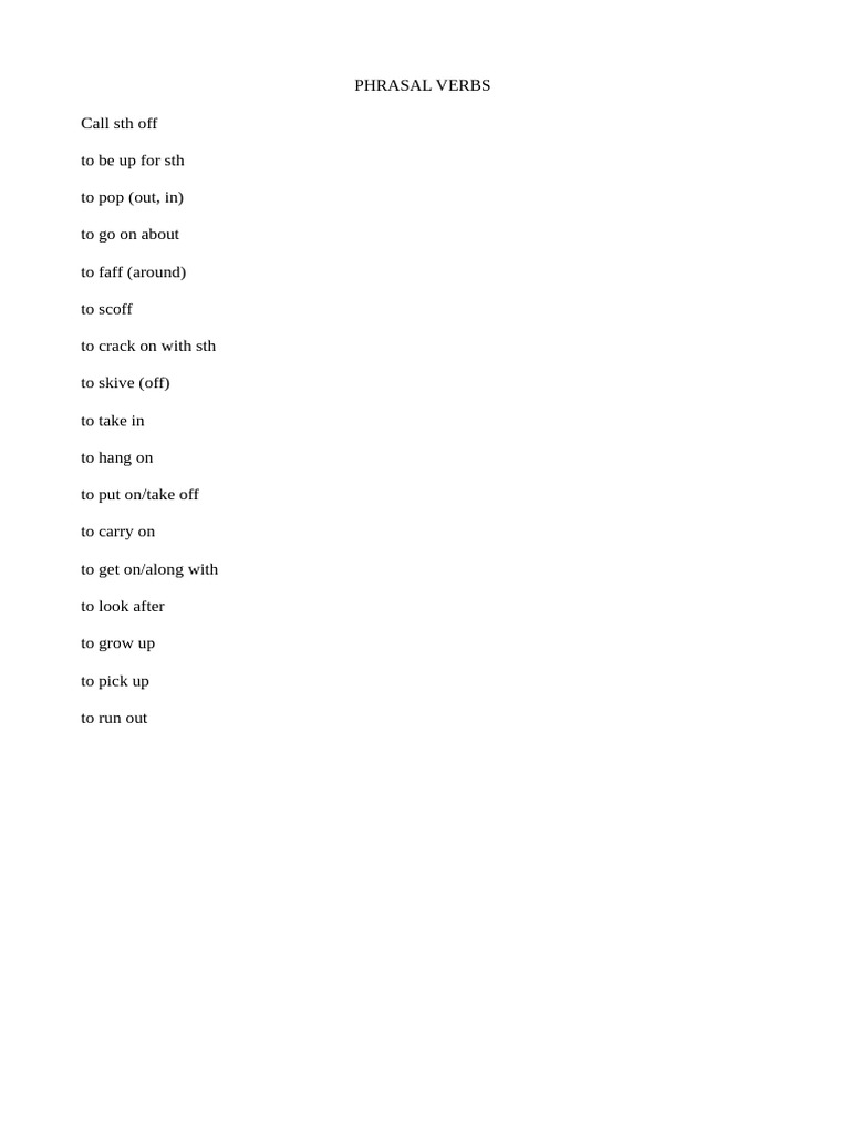 Phrasal Verbs | PDF