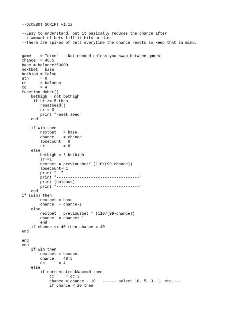 Dicebot Script 3 | PDF