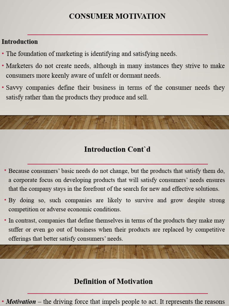 CONSUMER behaviour | PDF | Motivation | Motivational