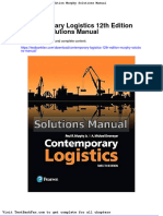 Dwnload Full Contemporary Logistics 12th Edition Murphy Solutions Manual PDF