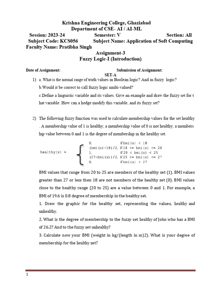 SC Assignment 3 | PDF | Fuzzy Logic | Theoretical Computer Science