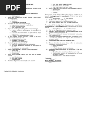(5) Summative Test Journalism 5
