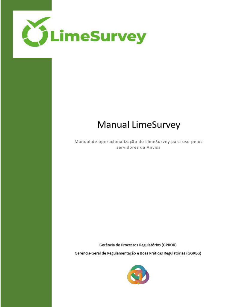 Manual de Uso do LimeSurvey para Anvisa | PDF | Questionário | Dados