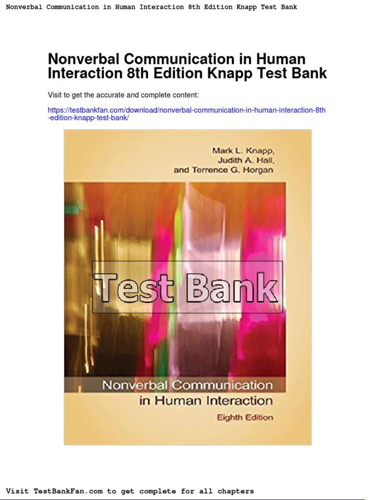 Dwnload Full Nonverbal Communication in Human Interaction 8th Edition