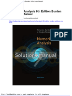 Dwnload Full Numerical Analysis 9th Edition Burden Solutions Manual PDF