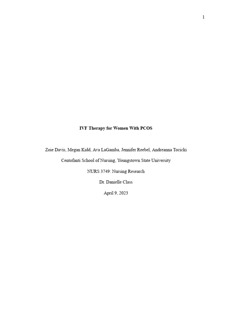 Group 15 Research Paper Pcos | PDF | Polycystic Ovary Syndrome | In ...