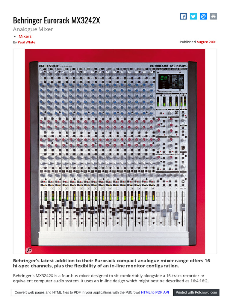 WWW Soundonsound Com Reviews Behringer Eurorack Mx3242x