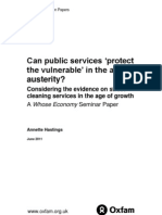 Can Public Services Protect The Vulnerable' in The Age of Austerity? Considering The Evidence On Street-Cleaning Services in The Age of Growth