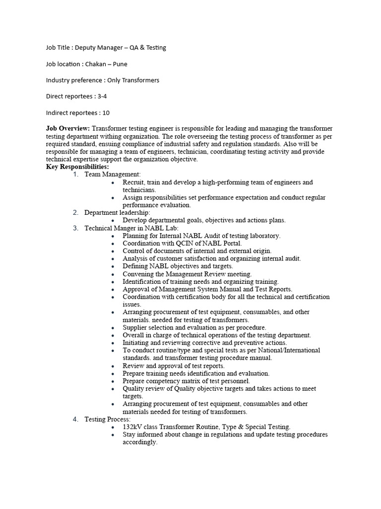 Jd qa testing chakan pdf quality assurance business