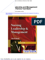 Dwnload Full Nursing Leadership and Management 3rd Edition Patricia Test Bank PDF