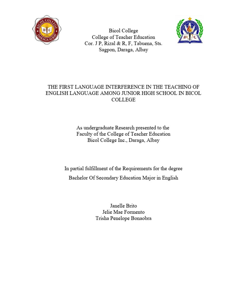 First Language Interference in English Teaching | PDF | Second Language ...