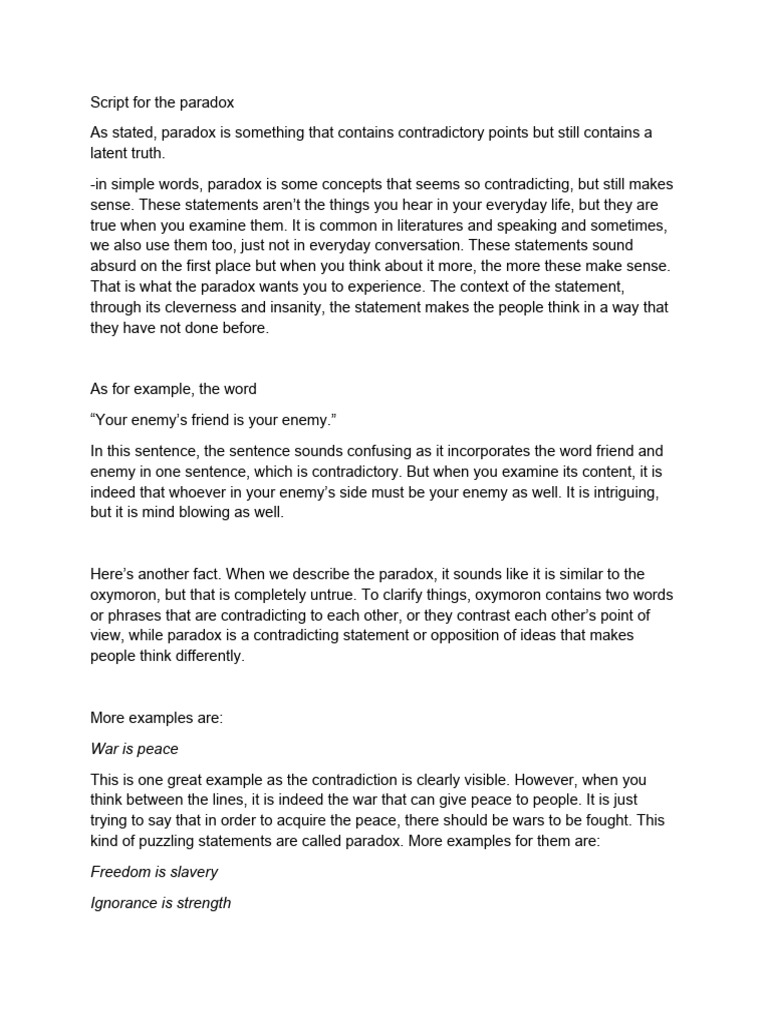 Understanding Paradoxes Explained | PDF