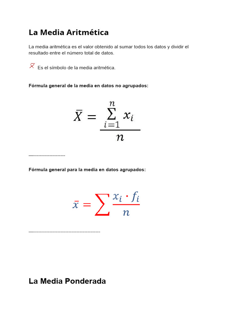 Simbolo De Media Ponderada