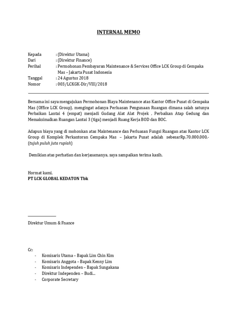 Internal Memo | PDF