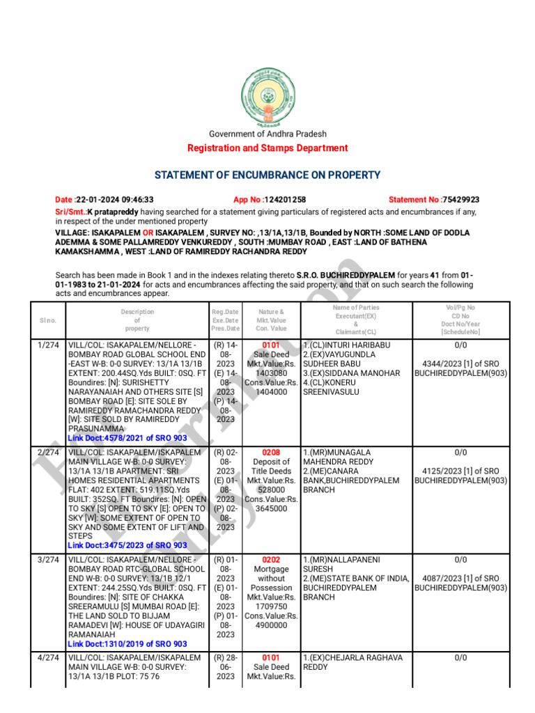 Encumbrance Form | PDF | Real Property Law | Law And Economics