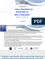 Impactos e Benefícios Da Atualização Da RDC 430 - 2020 - Jair Calixto CRF GO