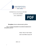 Evoluția Principiului Descentralizării Administative În Romania Modernă 