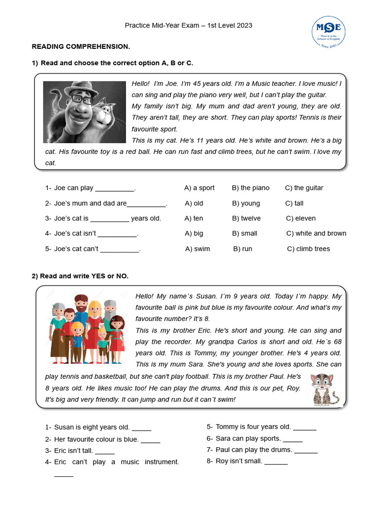 Practice Mid Year Test 2023 Pdf