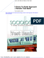 Dwnload Full Sociology A Down To Earth Approach 12th Edition Henslin Test Bank PDF