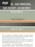 Data Basics, Data Processing, Data Security and Document Management