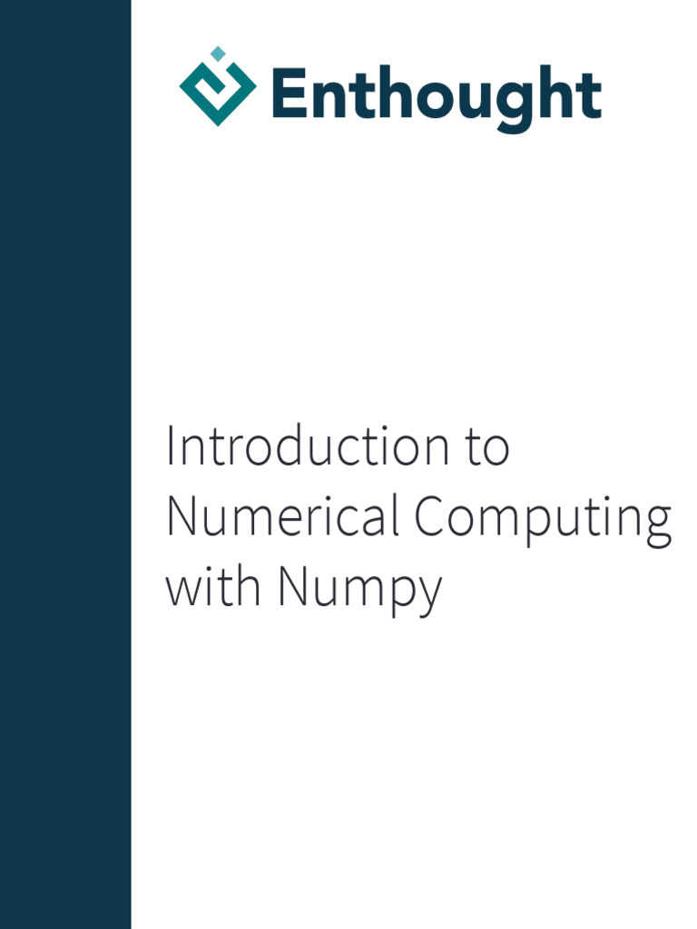 Introduction To Numerical Computing With Numpy Manual | PDF | Computing ...