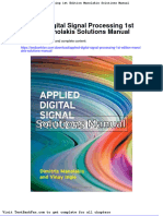 Dwnload Full Applied Digital Signal Processing 1st Edition Manolakis Solutions Manual PDF