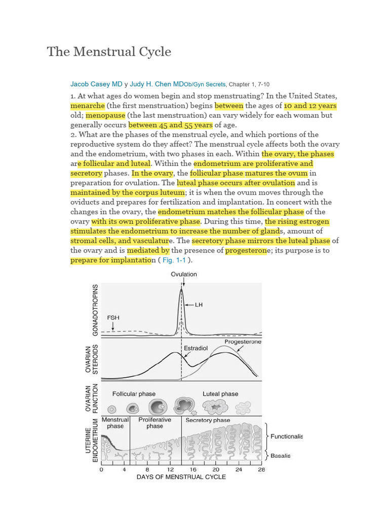 The Menstrual Cycle Ob - Gyn Secrets | Download Free PDF | Menstrual ...