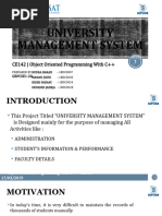 University Management System: CE142 - Object Oriented Programming With C++