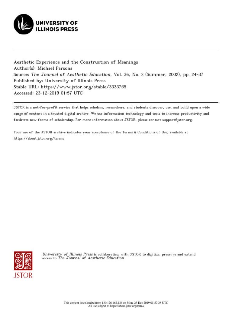 Aesthetic Experience Art Definition