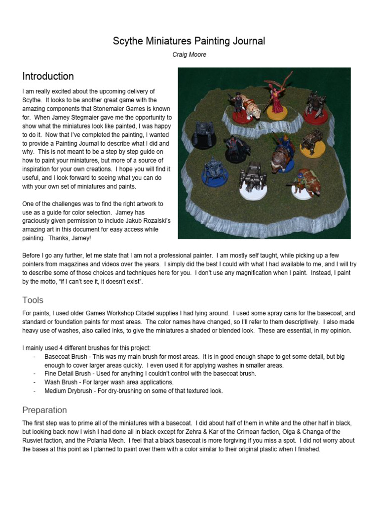 Scythe Miniatures Painting Techniques | PDF | Color | Paint
