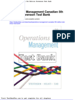 Dwnload Full Operations Management Canadian 5th Edition Stevenson Test Bank PDF