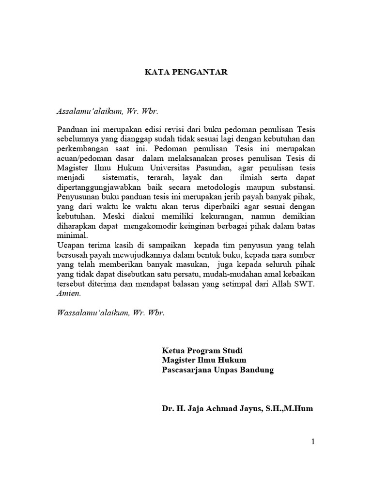 Panduan Penulisan Tesis | PDF