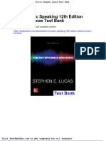 Dwnload Full Art of Public Speaking 12th Edition Stephen Lucas Test Bank PDF