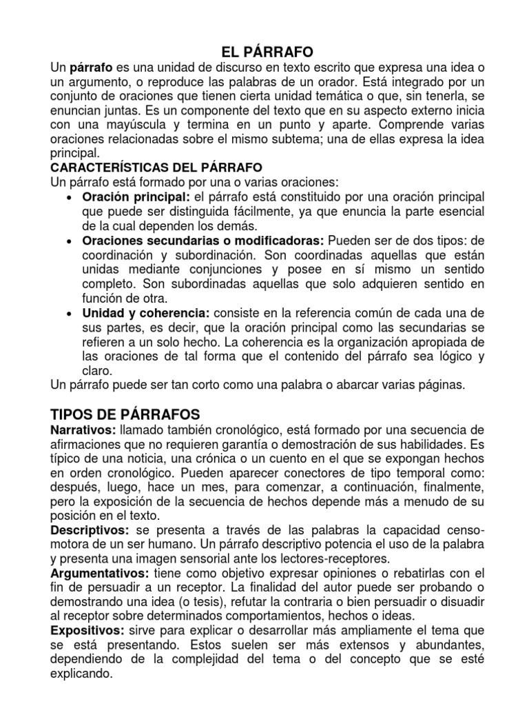 Tarea El Párrafo | PDF