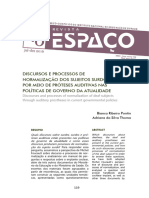 Discursos E Processos de Normalização Dos Sujeitos Surdos Por Meio de Próteses Auditivas Nas Políticas de Governo Da Atualidade