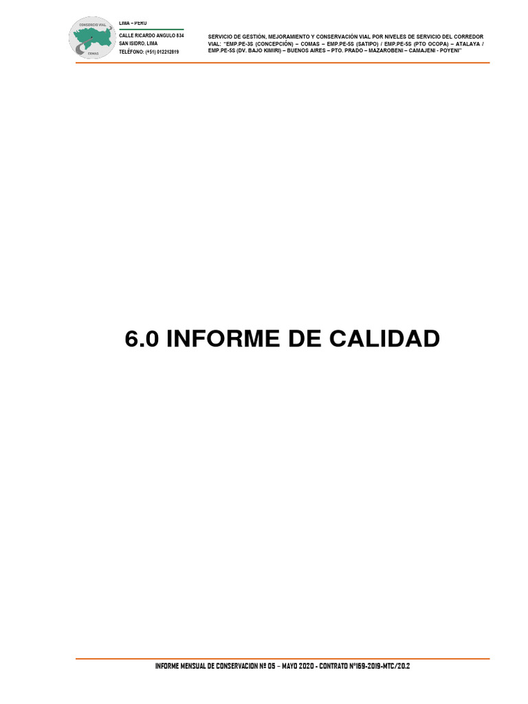 6.0 Informe de Calidad | PDF | Observación | Science