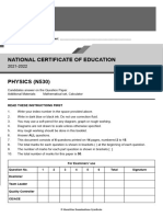 NCE Science Physics 2021 2022