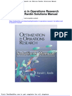 Dwnload Full Optimization in Operations Research 1st Edition Rardin Solutions Manual PDF