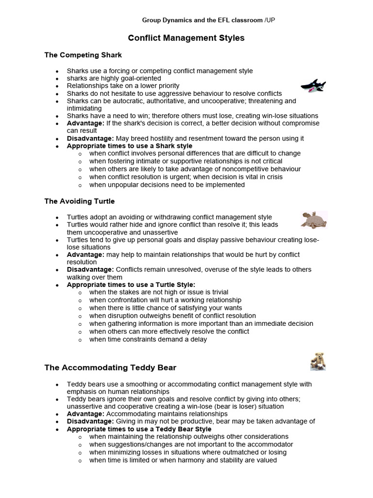 Animal Conflict Management Styles | PDF | Psychological Concepts ...
