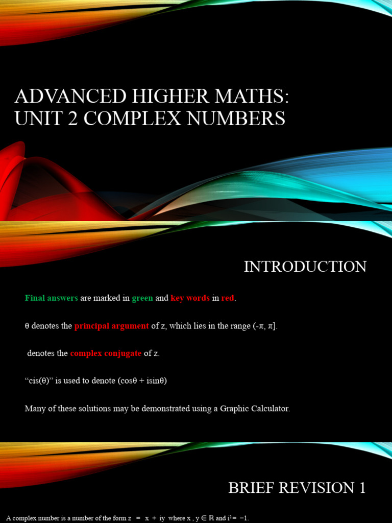 Advanced higher maths unit 2 complex numbers pdf factorization