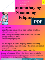 PIVOT - Q1W5 - ARALING PANLIPUNAN 5 - Pamumuhay NG Mga Sinaunang Filipino