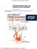 Dwnload Full Just Enough Programming Logic and Design 2nd Edition Farrell Test Bank PDF