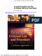 Dwnload Full Criminal Law and Procedure For The Paralegal 4th Edition Mccord Test Bank PDF