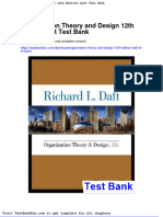 Dwnload Full Organization Theory and Design 12th Edition Daft Test Bank PDF